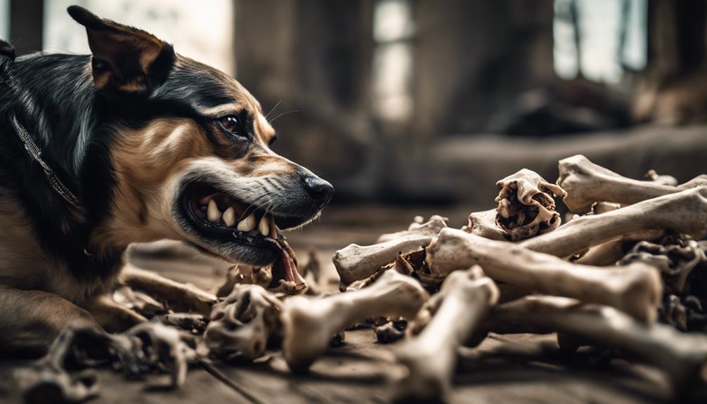 greedy dog steals bone