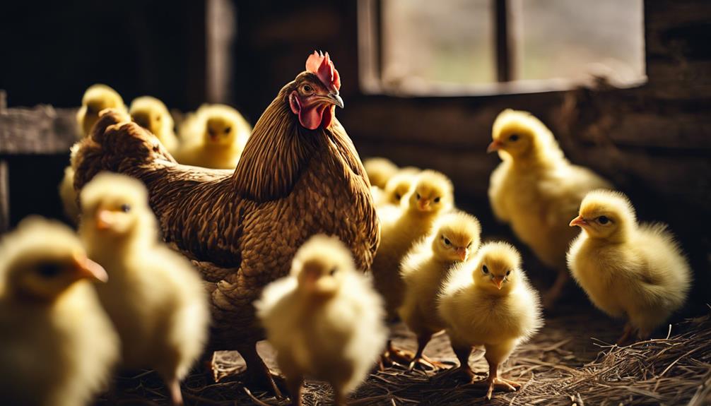 mother hen and her ducklings