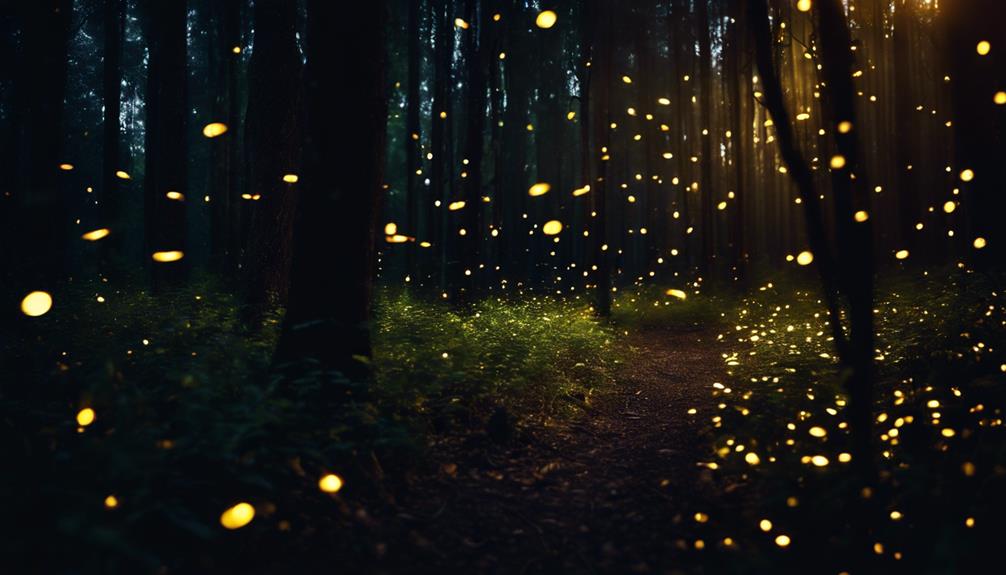 the left sparkle of fireflies