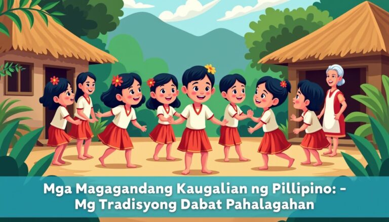 Children playing traditional Filipino games outdoors.